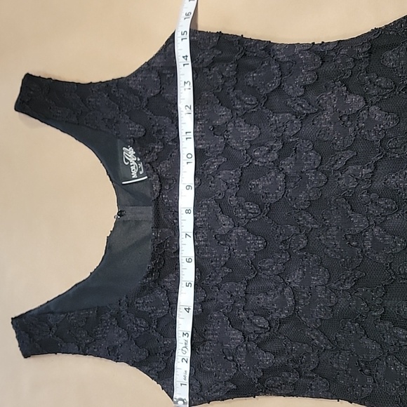 Molly Malloy Evening, Size 6 Vintage Black Lace Overlay Cocktail Evening Dress - Picture 7 of 12